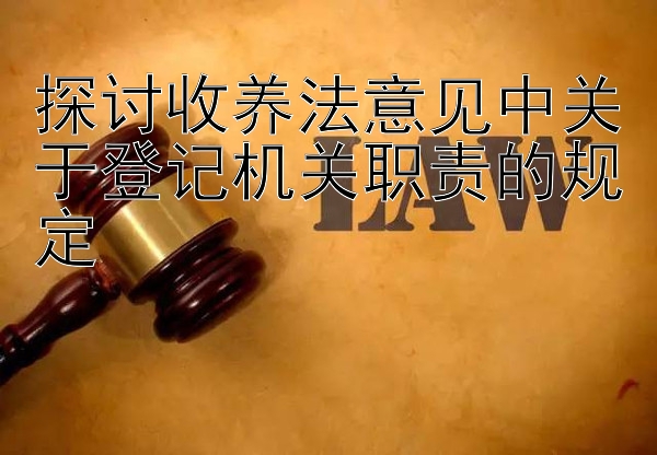 探讨收养法意见中关于登记机关职责的规定