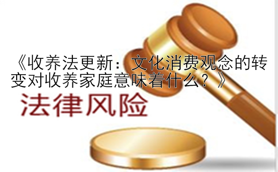 《收养法更新：文化消费观念的转变对收养家庭意味着什么？》