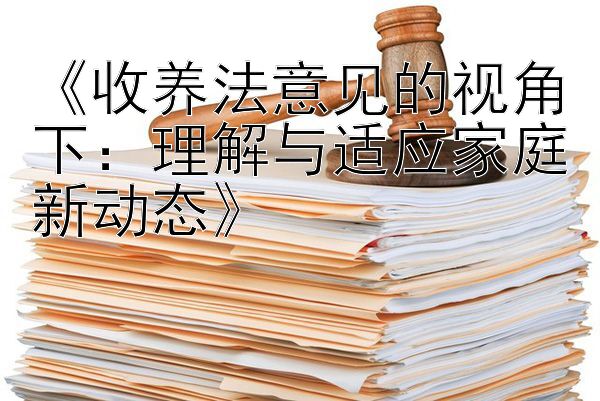 《收养法意见的视角下：理解与适应家庭新动态》