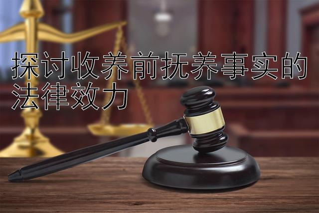 探讨收养前抚养事实的法律效力