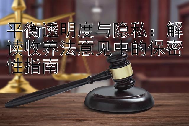 平衡透明度与隐私：解读收养法意见中的保密性指南