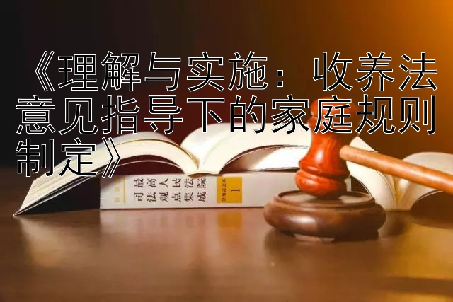 《理解与实施：收养法意见指导下的家庭规则制定》