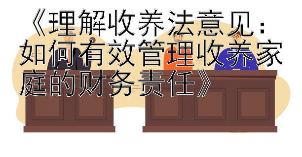 《理解收养法意见：如何有效管理收养家庭的财务责任》