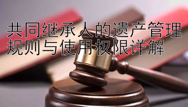 共同继承人的遗产管理规则与使用权限详解