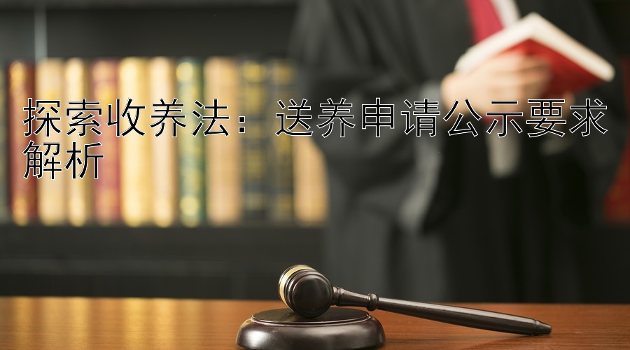 探索收养法：送养申请公示要求解析