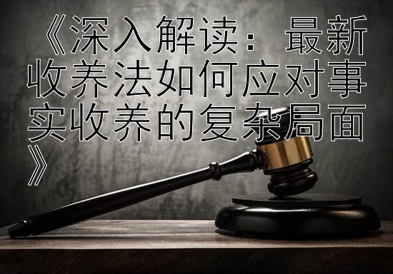 《深入解读：最新收养法如何应对事实收养的复杂局面》