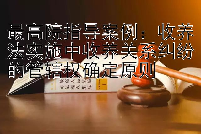 最高院指导案例：收养法实施中收养关系纠纷的管辖权确定原则