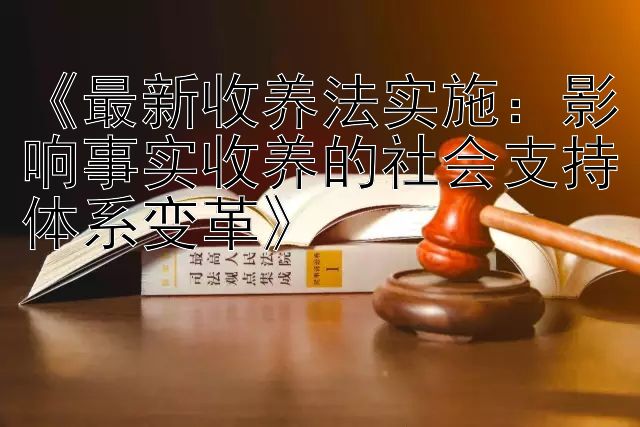 《最新收养法实施：影响事实收养的社会支持体系变革》