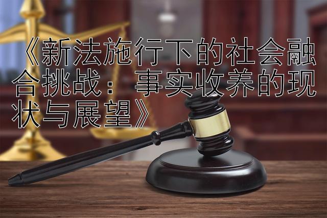 《新法施行下的社会融合挑战：事实收养的现状与展望》