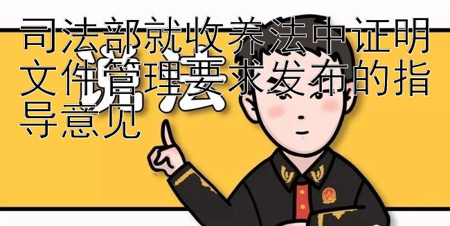 司法部就收养法中证明文件管理要求发布的指导意见