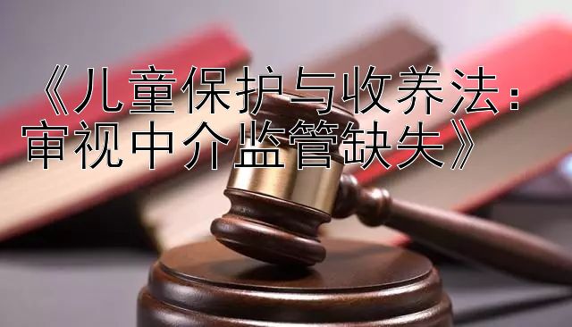 《儿童保护与收养法：审视中介监管缺失》