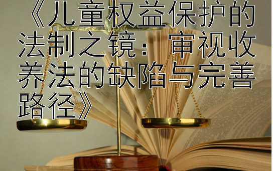 《儿童权益保护的法制之镜：审视收养法的缺陷与完善路径》