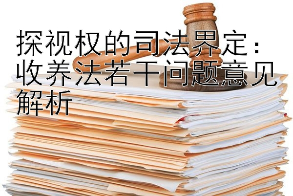 探视权的司法界定：收养法若干问题意见解析