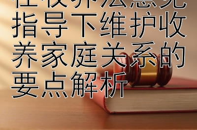 在收养法意见指导下维护收养家庭关系的要点解析