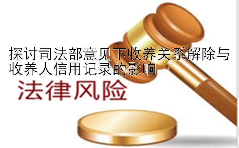 探讨司法部意见下收养关系解除与收养人信用记录的影响