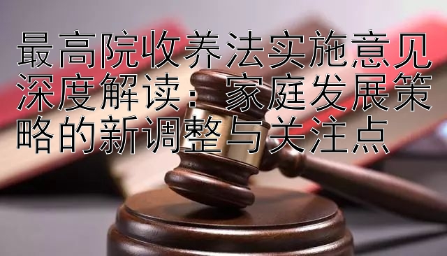 最高院收养法实施意见深度解读：家庭发展策略的新调整与关注点