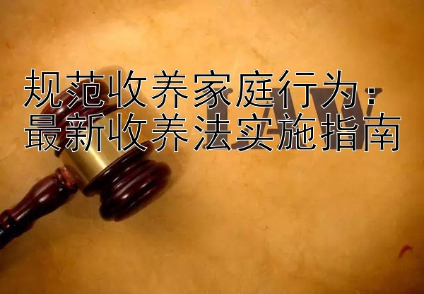 规范收养家庭行为：最新收养法实施指南