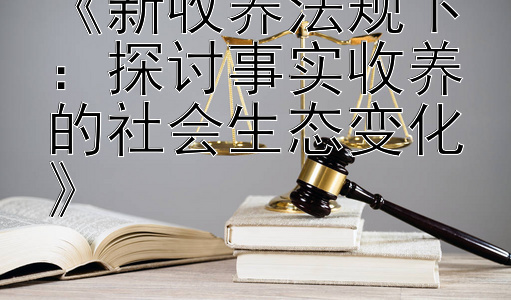 《新收养法规下：怎么做大发最高的代理 探讨事实收养的社会生态变化》