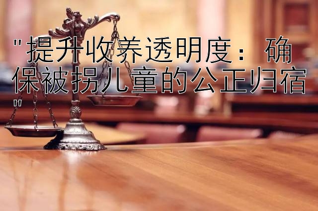 提升收养透明度：确保被拐儿童的公正归宿