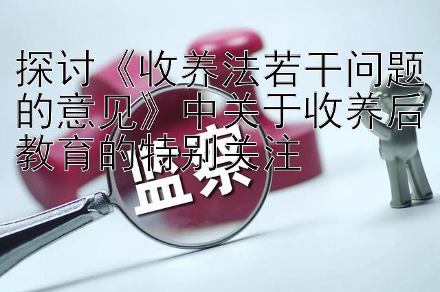 探讨《收养法若干问题的意见》中关于收养后教育的特别关注