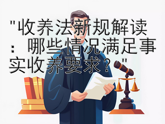 收养法新规解读：哪些情况满足事实收养要求？