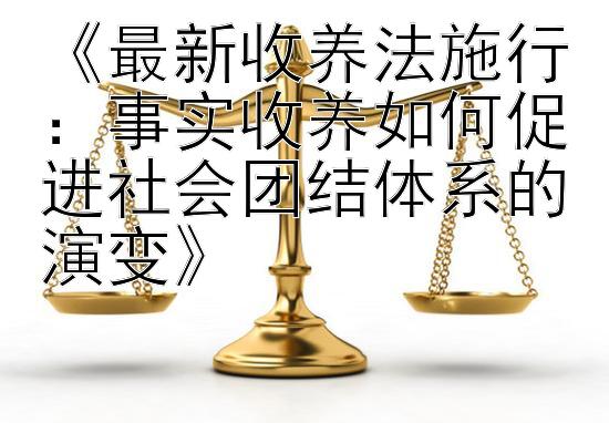 《最新收养法施行：事实收养如何促进社会团结体系的演变》