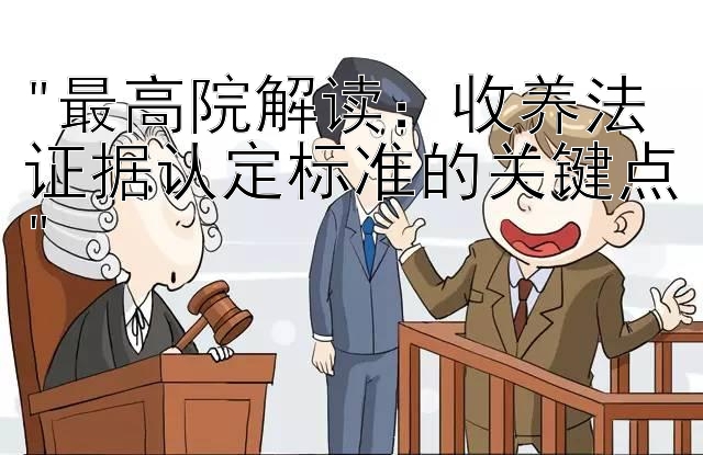 最高院解读：收养法证据认定标准的关键点