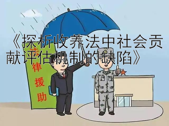 《探析收养法中社会贡献评估机制的缺陷》