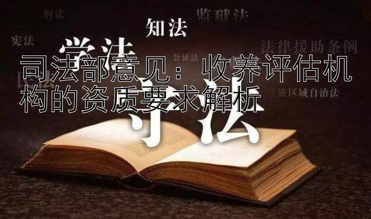 司法部意见：收养评估机构的资质要求解析